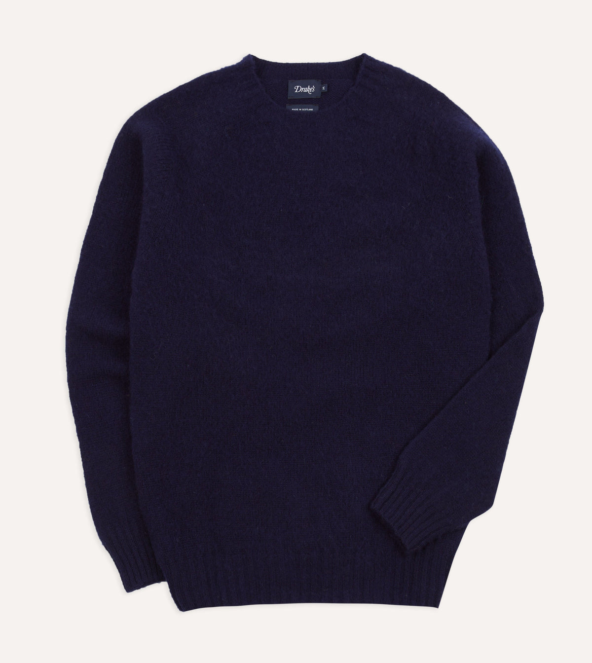 Brushed Shetland Crew Neck Jumper Navy – front packshot