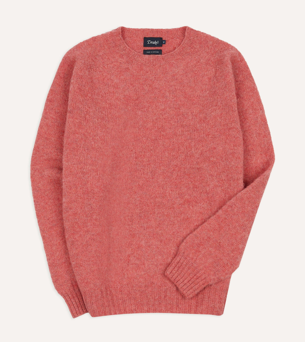 Brushed Shetland Crew Neck Jumper Pink – front packshot