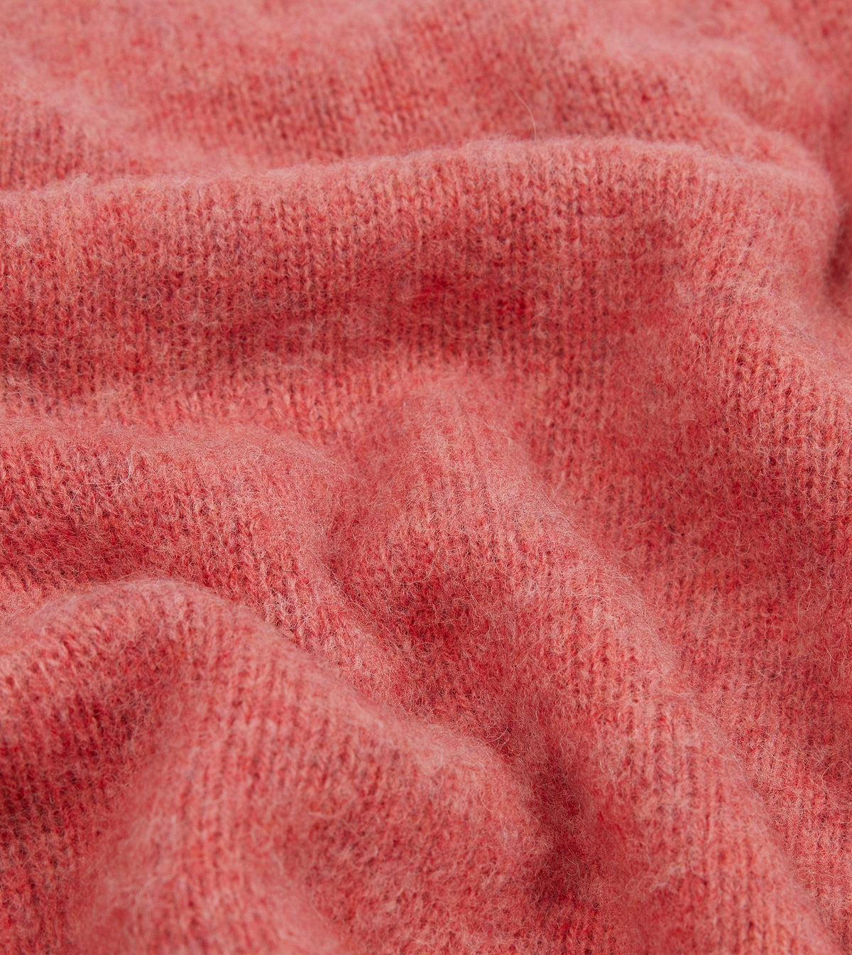 Brushed Shetland Crew Neck Jumper Pink – nærbilde av stoffet
