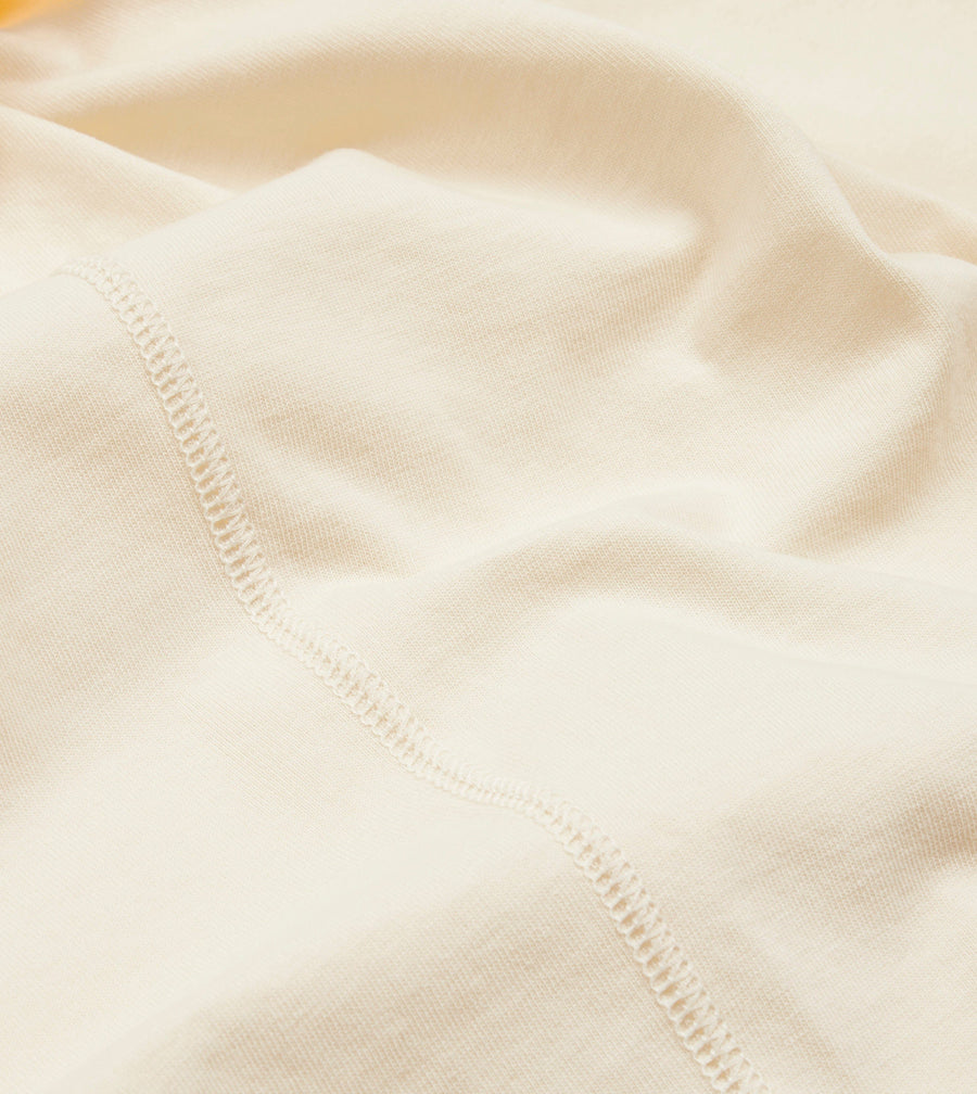 Cotton Crew Neck Hiking T-Shirt Antique White – detalj