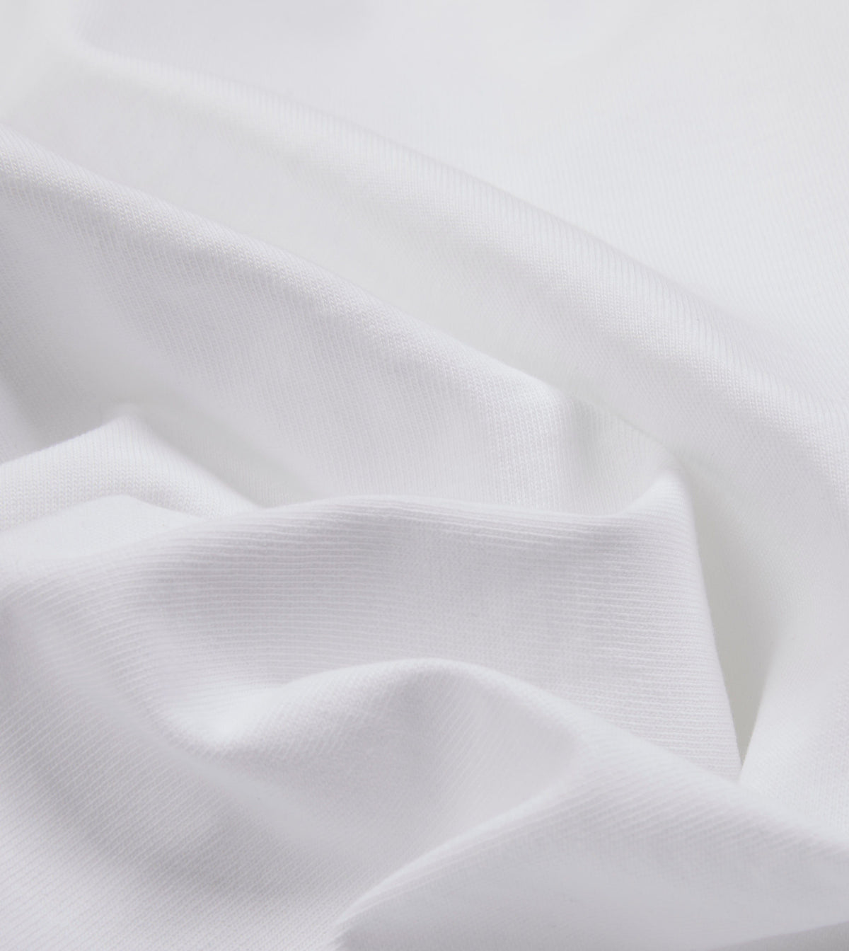 Cotton Crew Neck Hiking T-Shirt White – nærbilde av stoffet