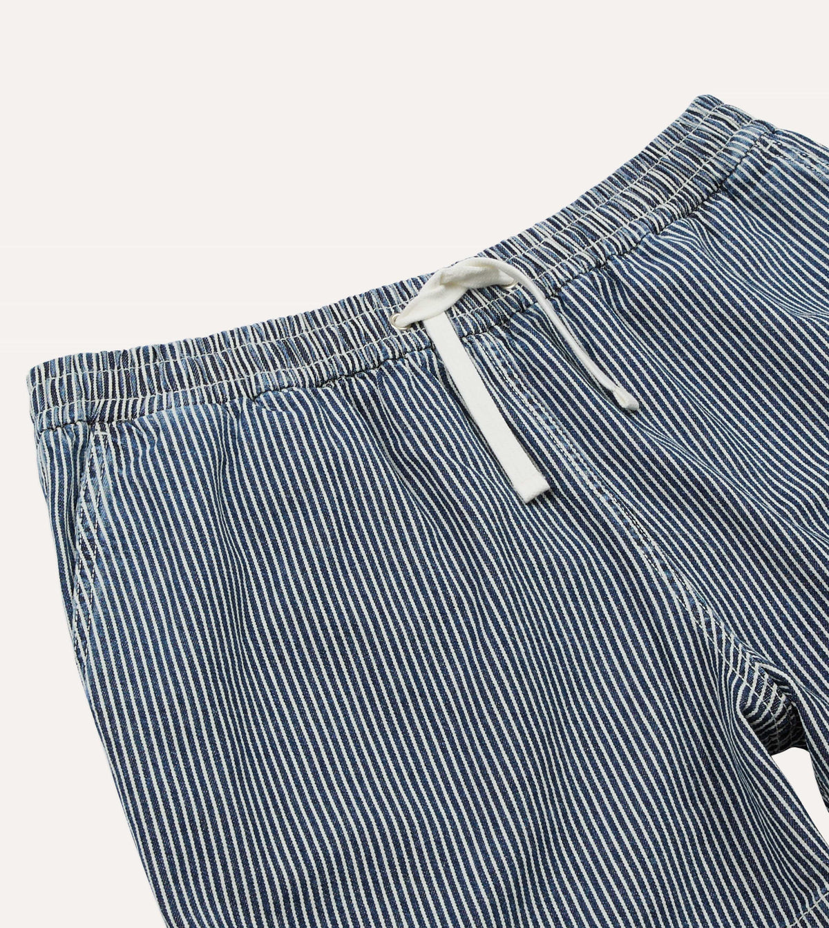 Drake's Indigo Stripe Cotton Drawstring Shorts