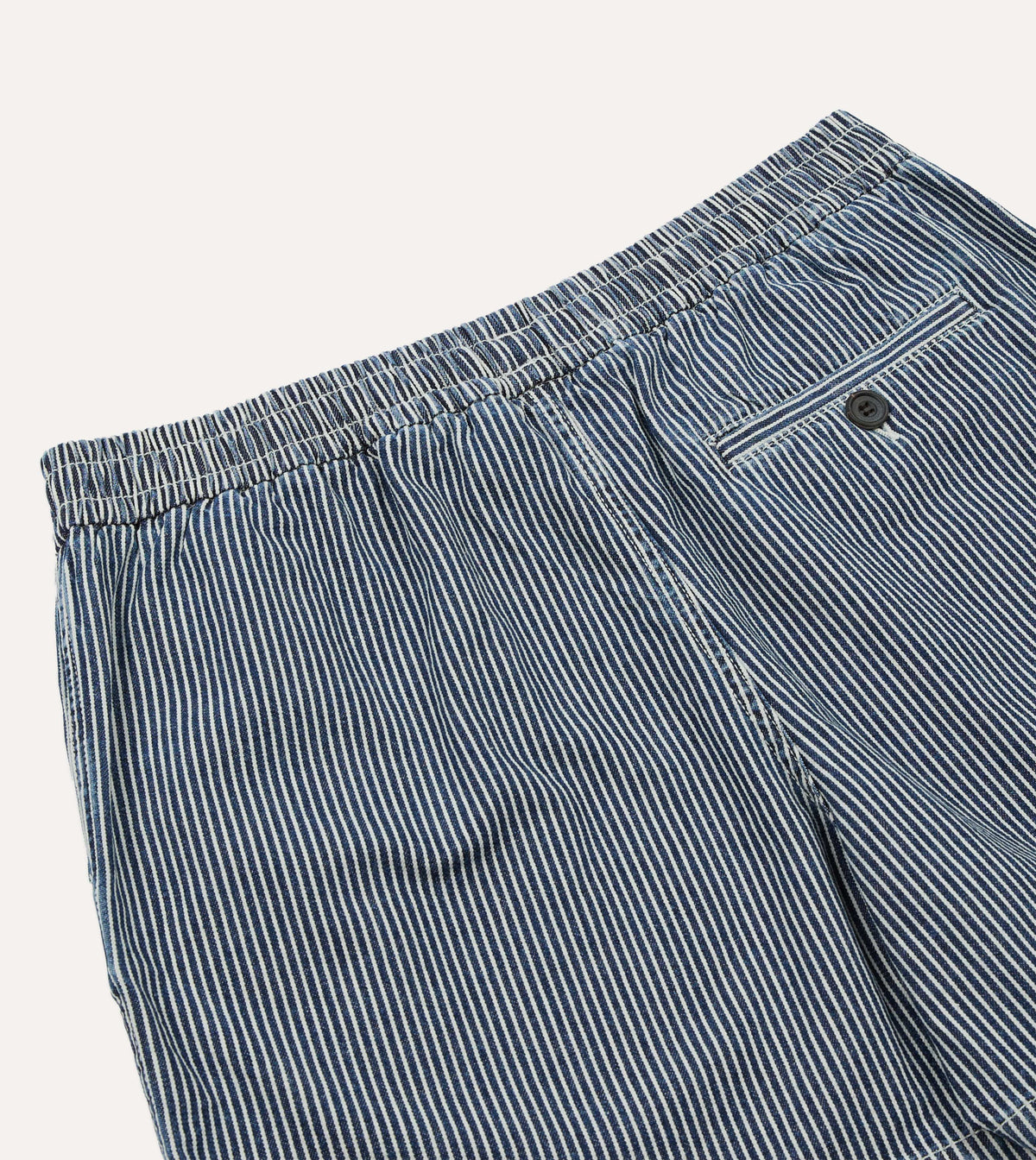 Drake's Indigo Stripe Cotton Drawstring Shorts