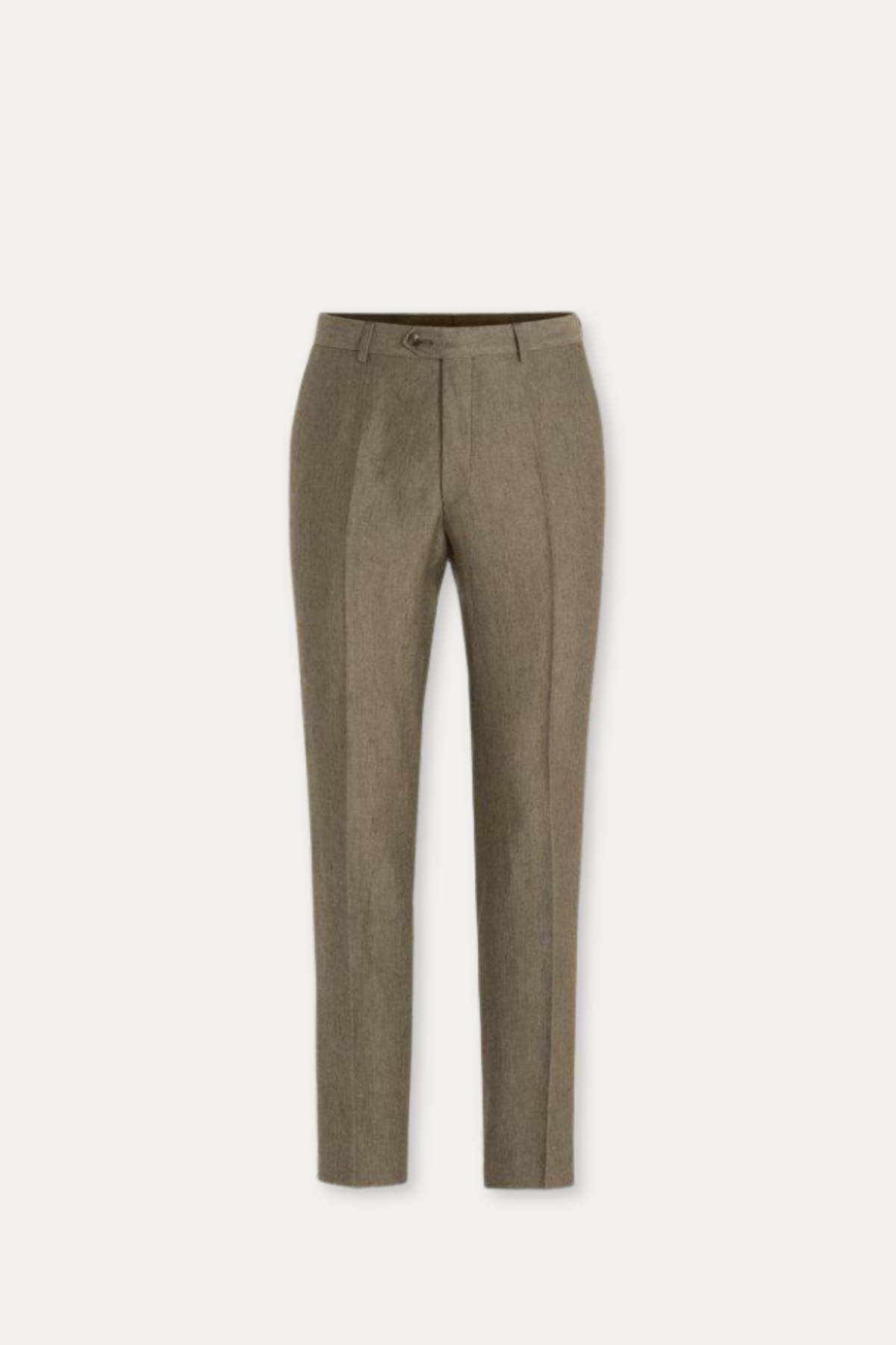 Denz Slim Fit Linen Trousers Dusk Brown