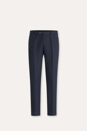 Denz Slim Fit Linen Trousers Navy