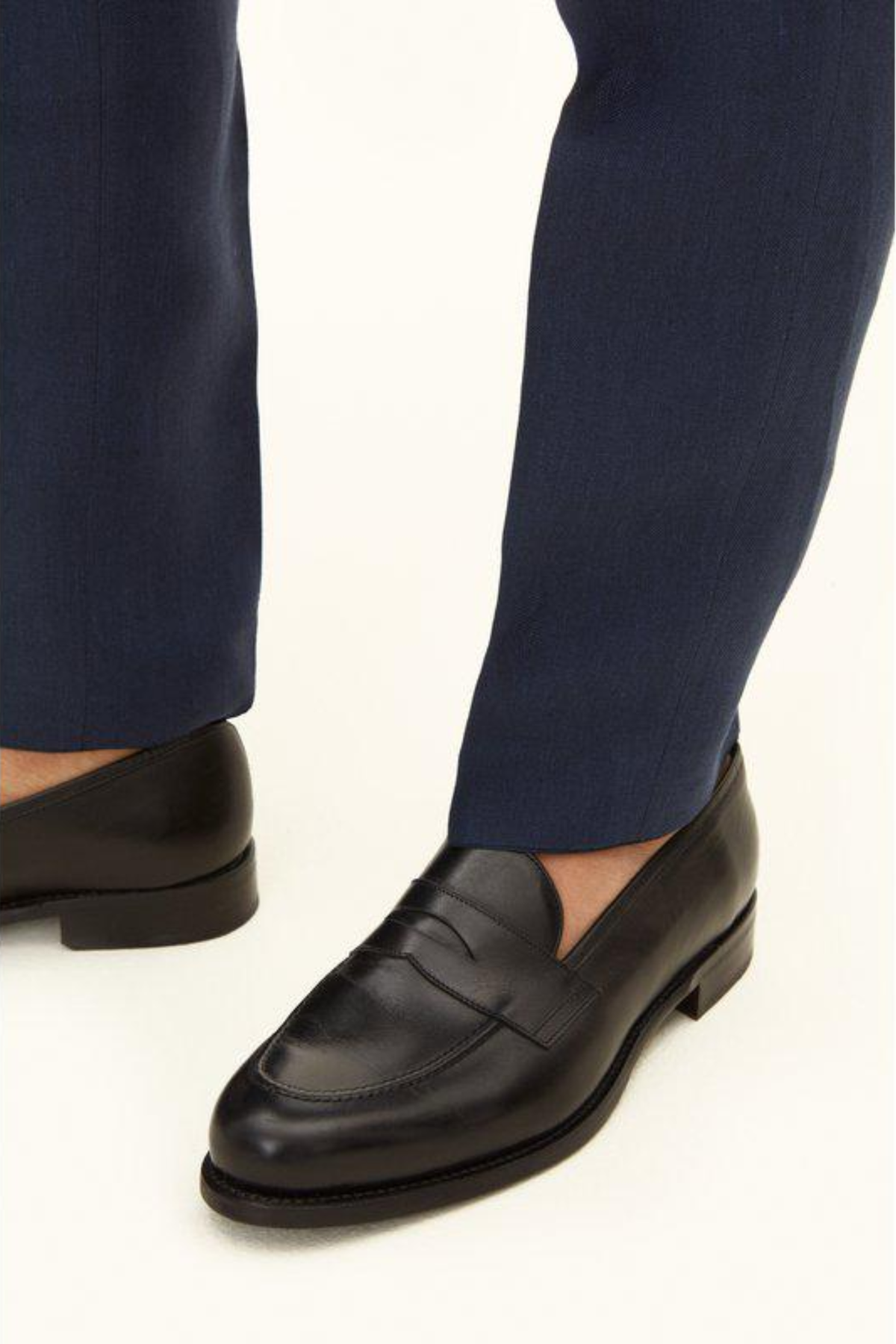 Denz Slim Fit Linen Trousers Navy