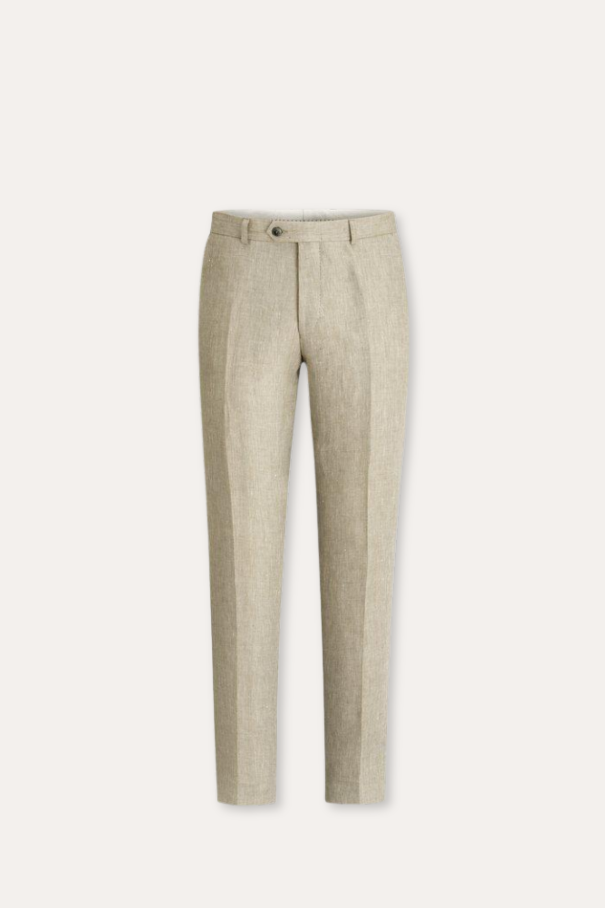 Denz Slim Fit Linen Trousers Trench Beige