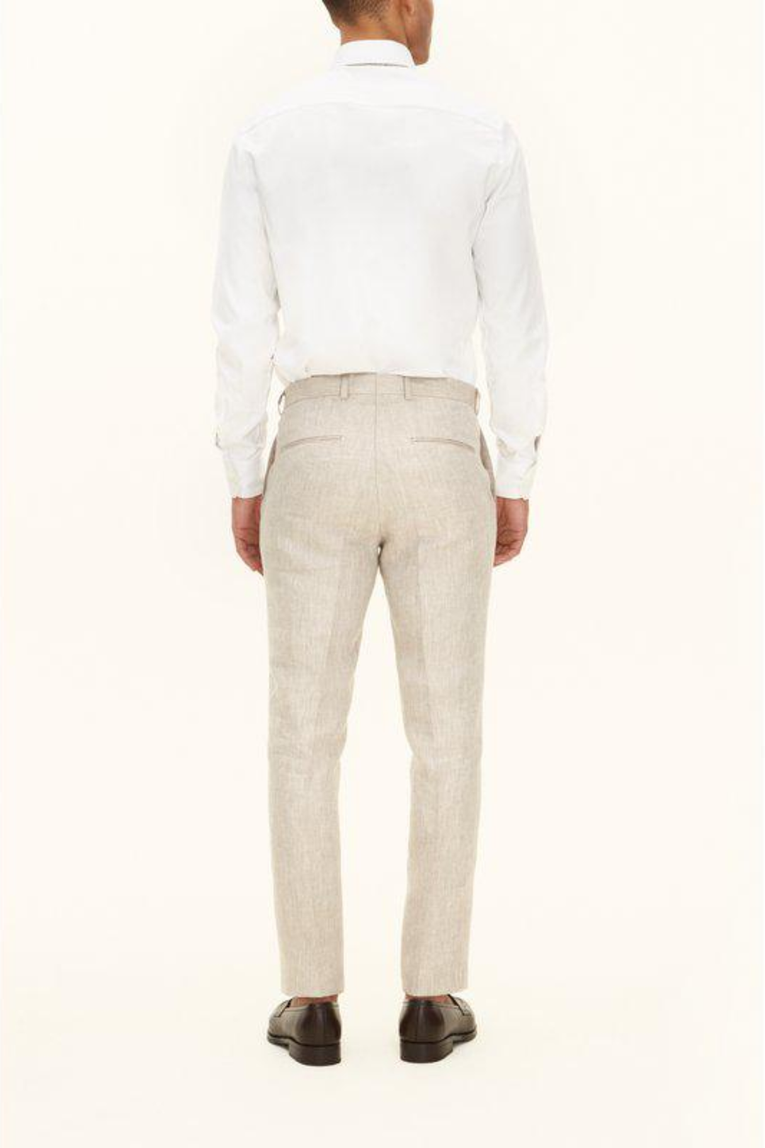 Denz Slim Fit Linen Trousers Trench Beige