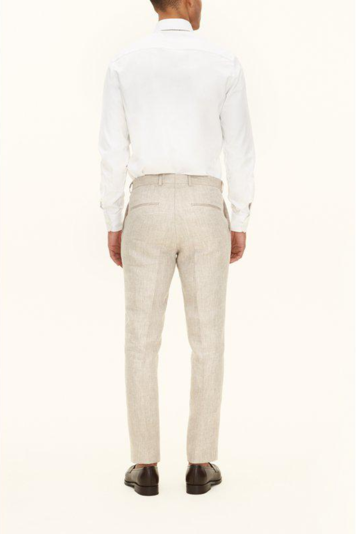 Denz Slim Fit Linen Trousers Trench Beige