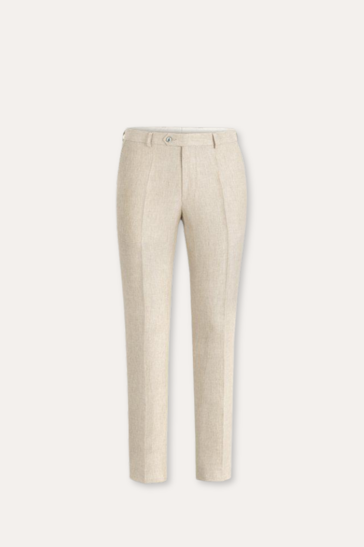 Denz Slim Fit Linen Trousers White Grass