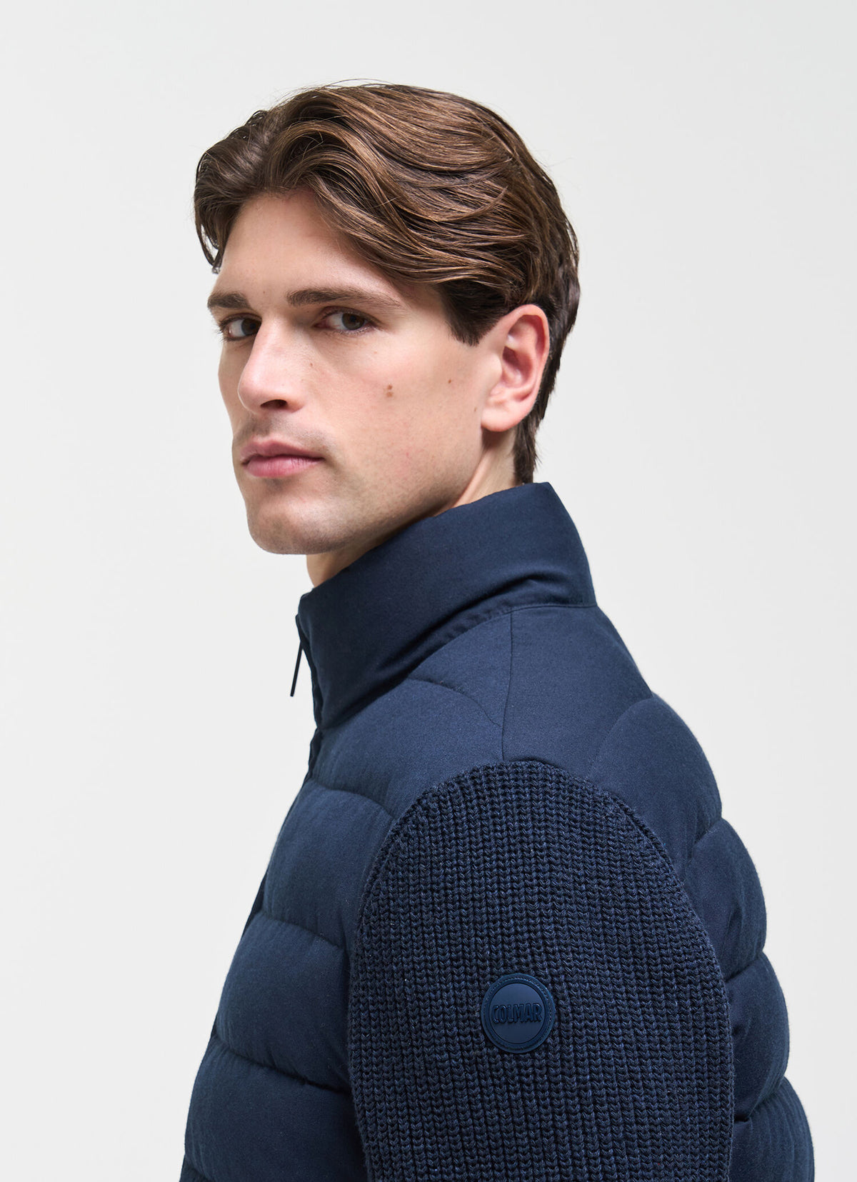 Padded Hybrid Jacket Blue Navy - modellbilde