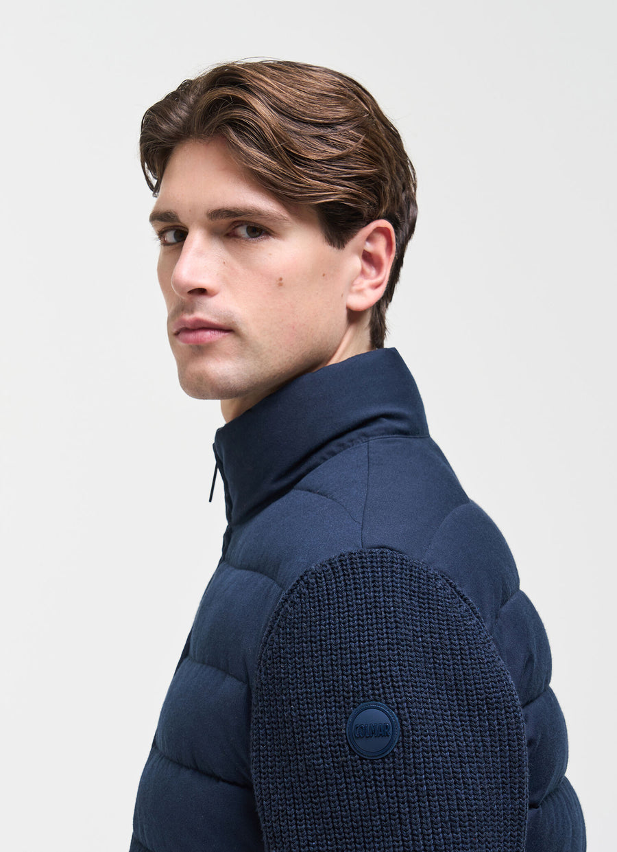 Padded Hybrid Jacket Blue Navy - modellbilde