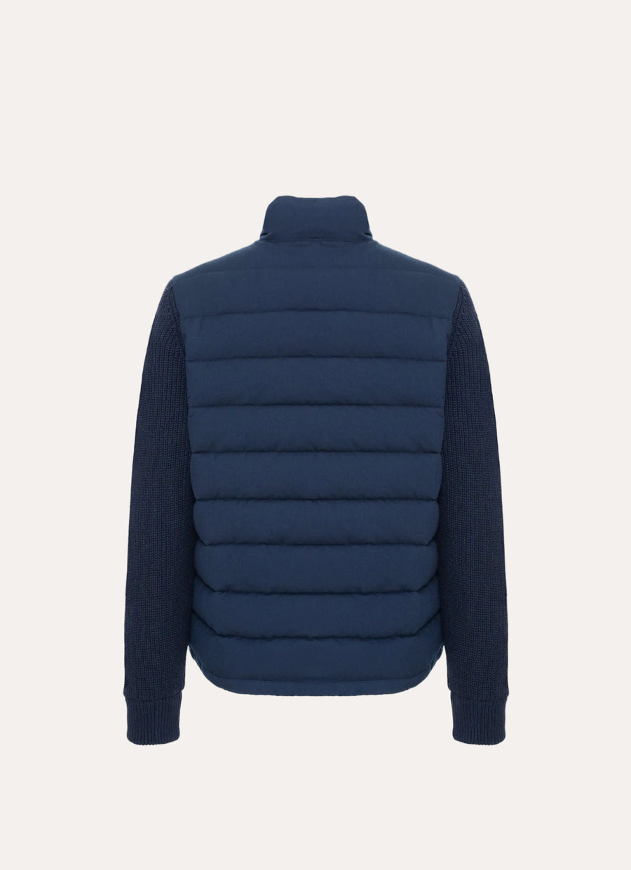 Padded Hybrid Jacket Blue Navy - bakside