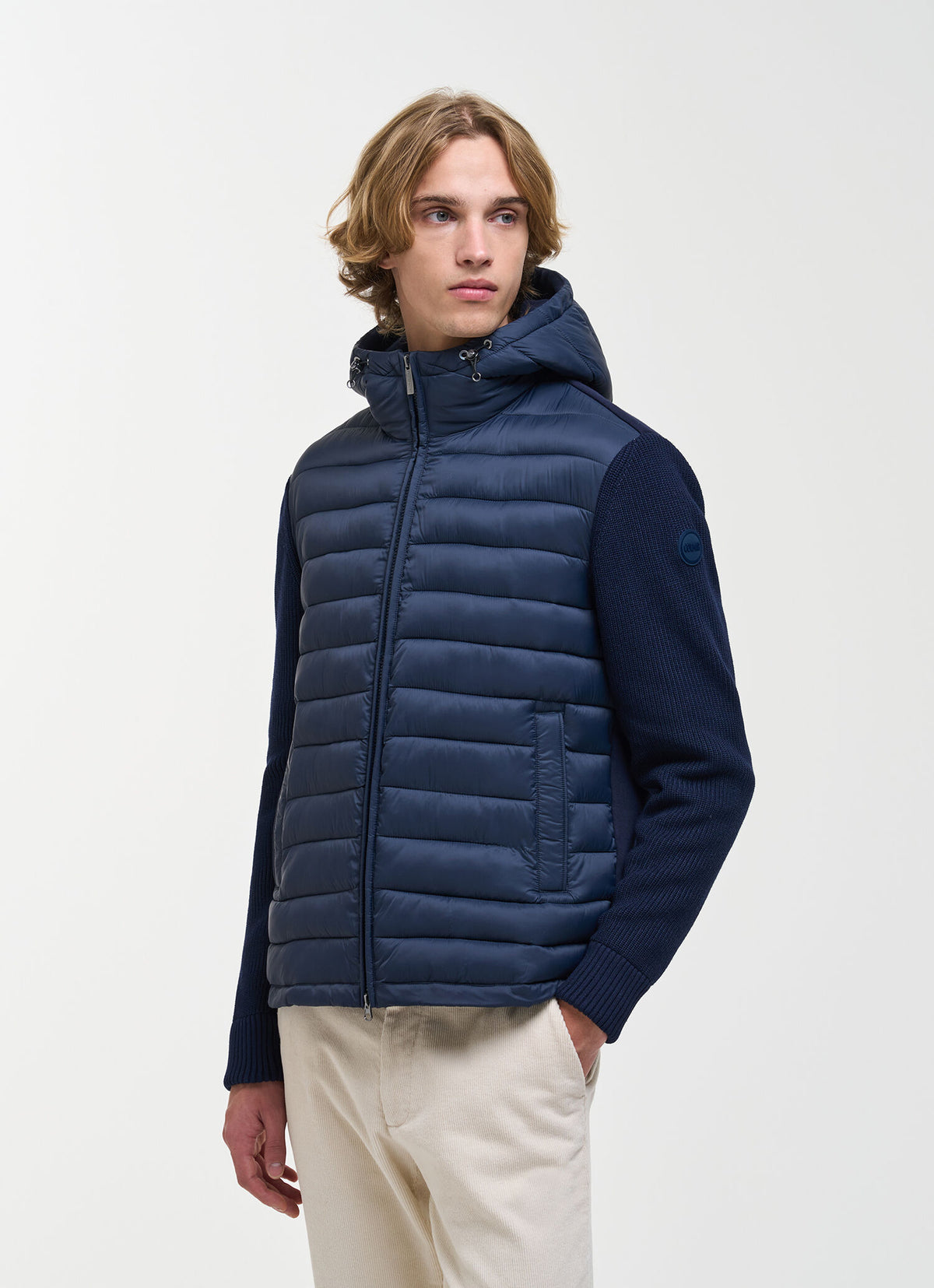 Colmar Hybrid Hooded Jacket Navy Blue - modellbilde