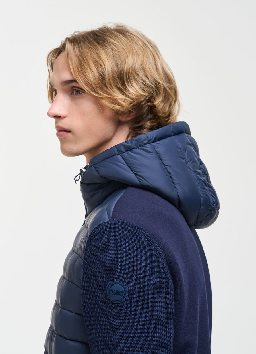 Colmar Hybrid Hooded Jacket Navy Blue - modellbilde