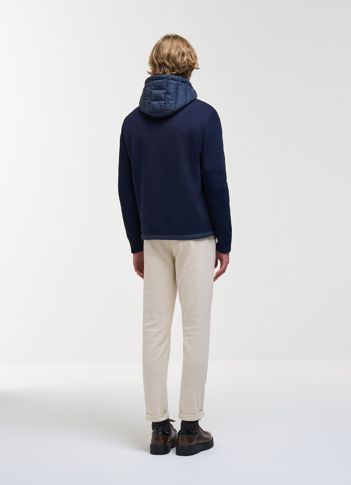 Colmar Hybrid Hooded Jacket Navy Blue - modellbilde