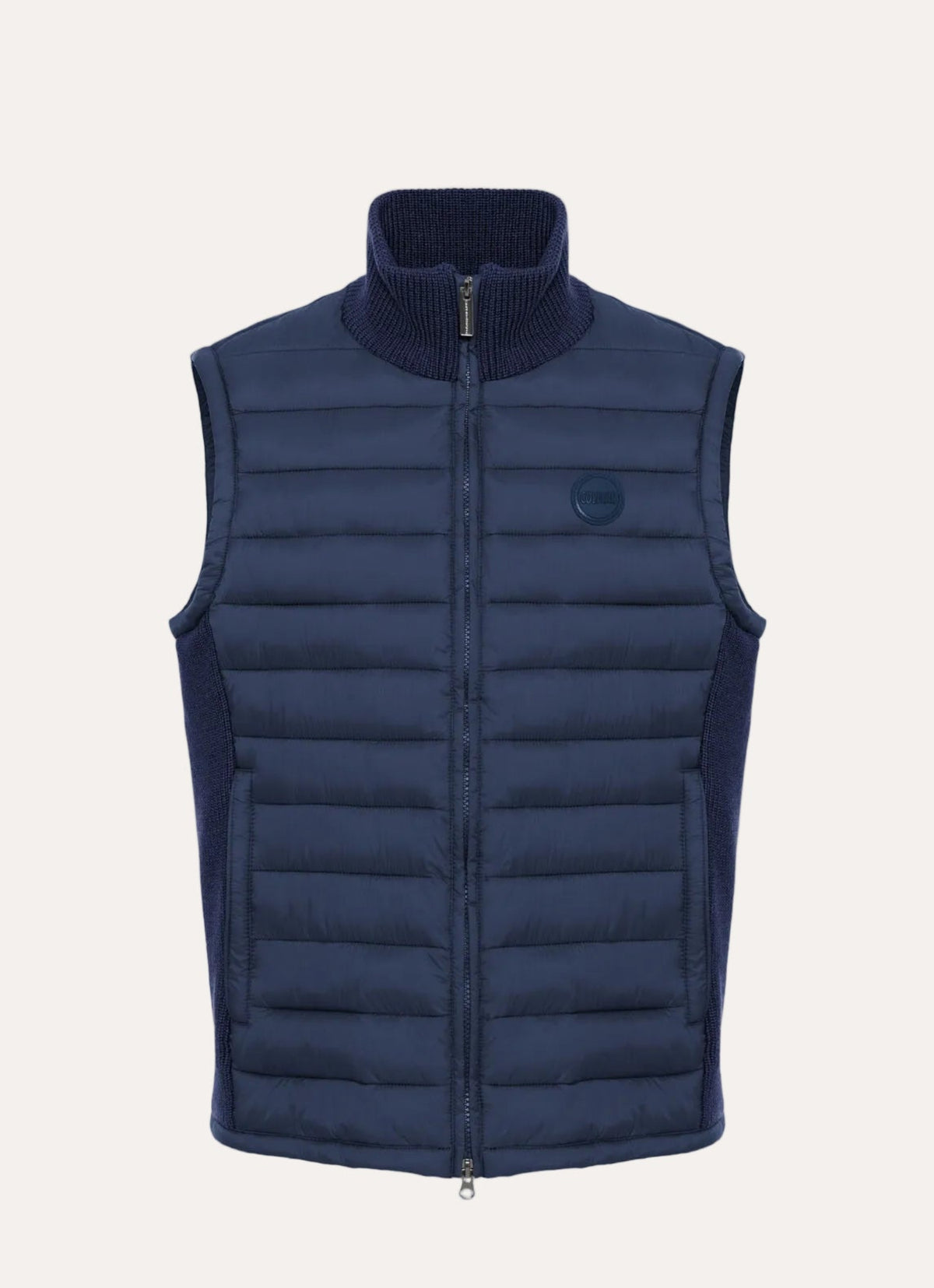 Gilet With Knit Inserts Navy Blue - front