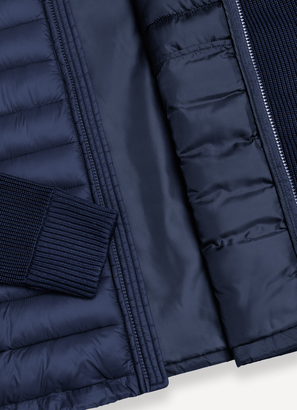 Hybrid Quilted Jacket Navy Blue - detalj