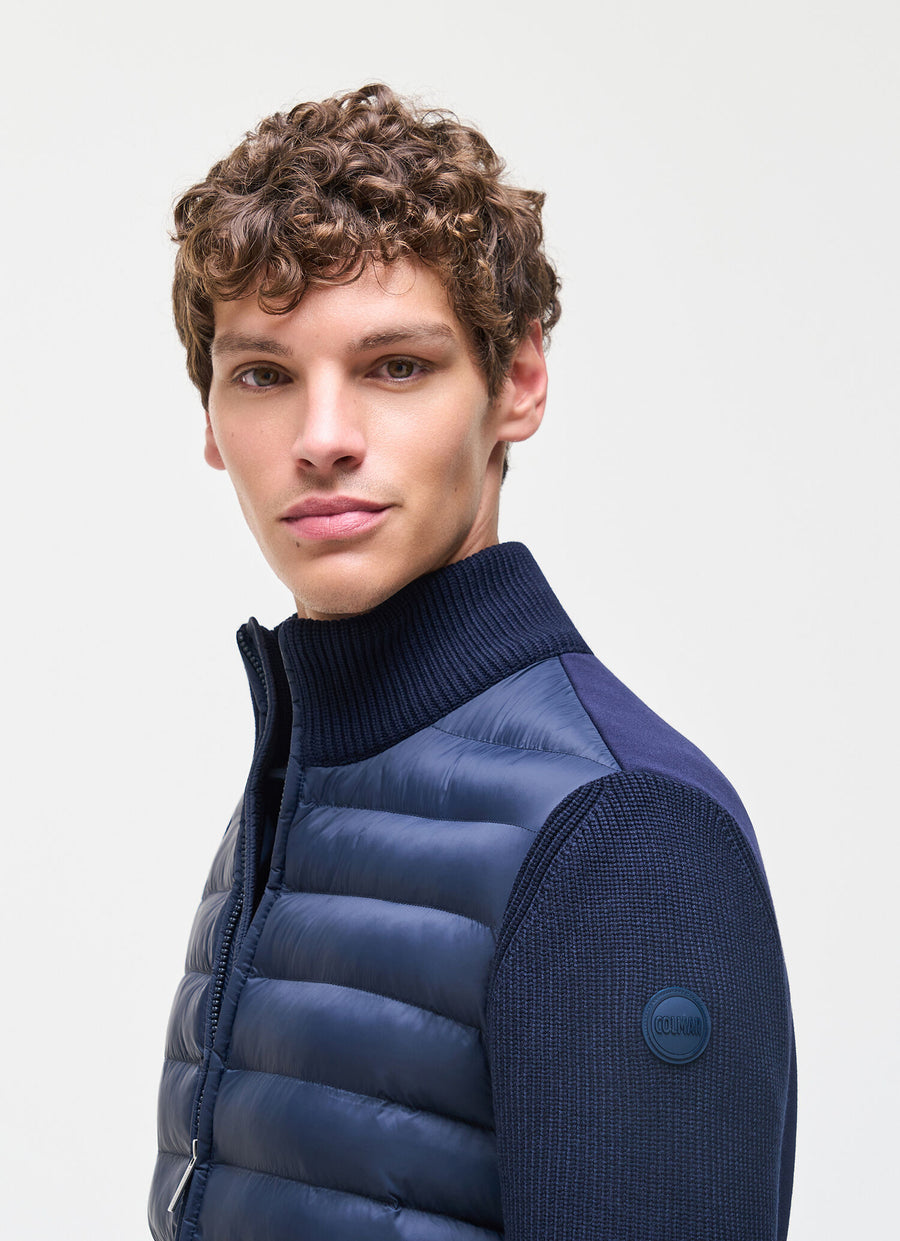 Hybrid Quilted Jacket Navy Blue - modellbilde