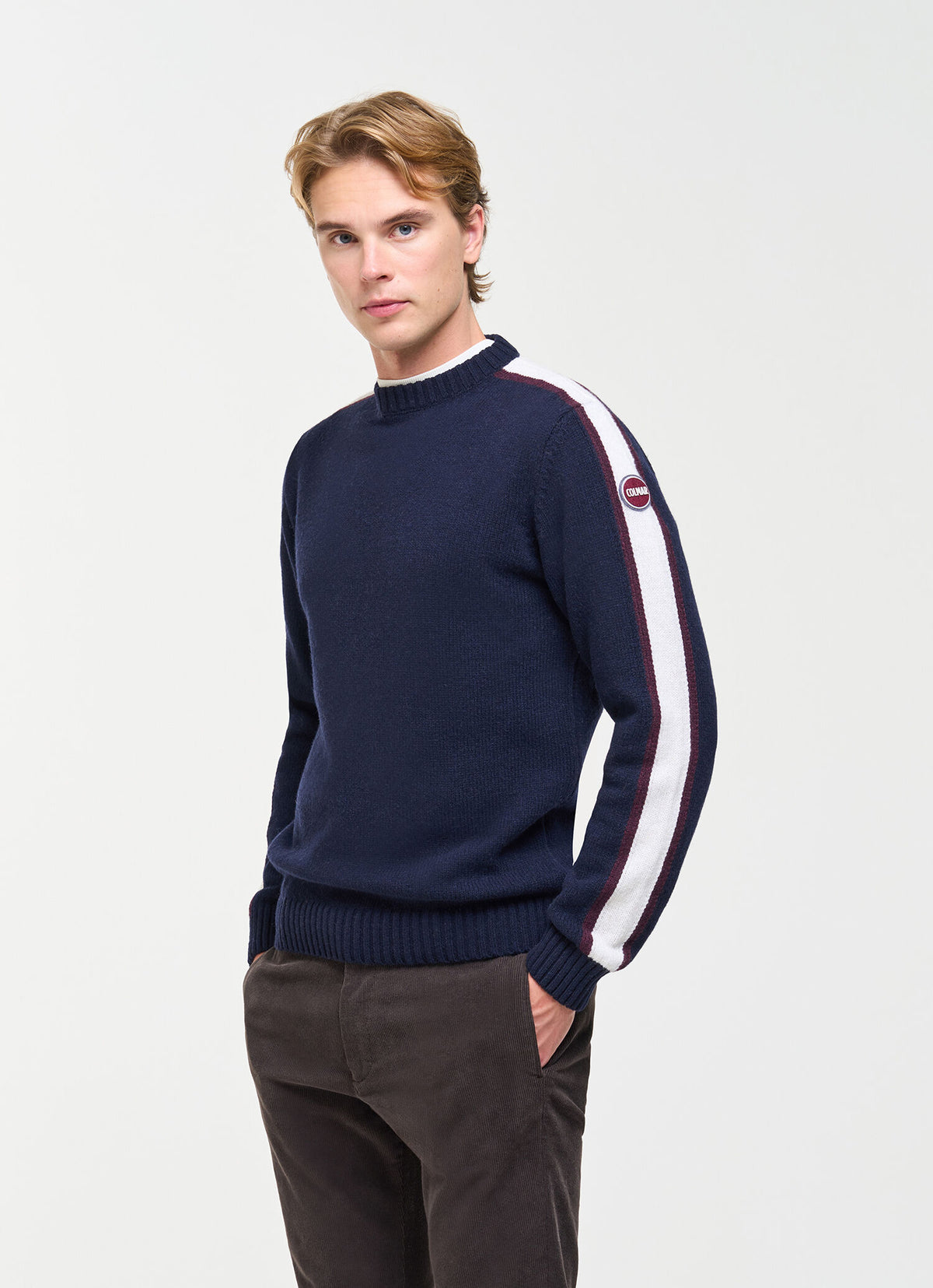 Colmar Heritage Crew Neck Pullover Navy Blue - modellbilde