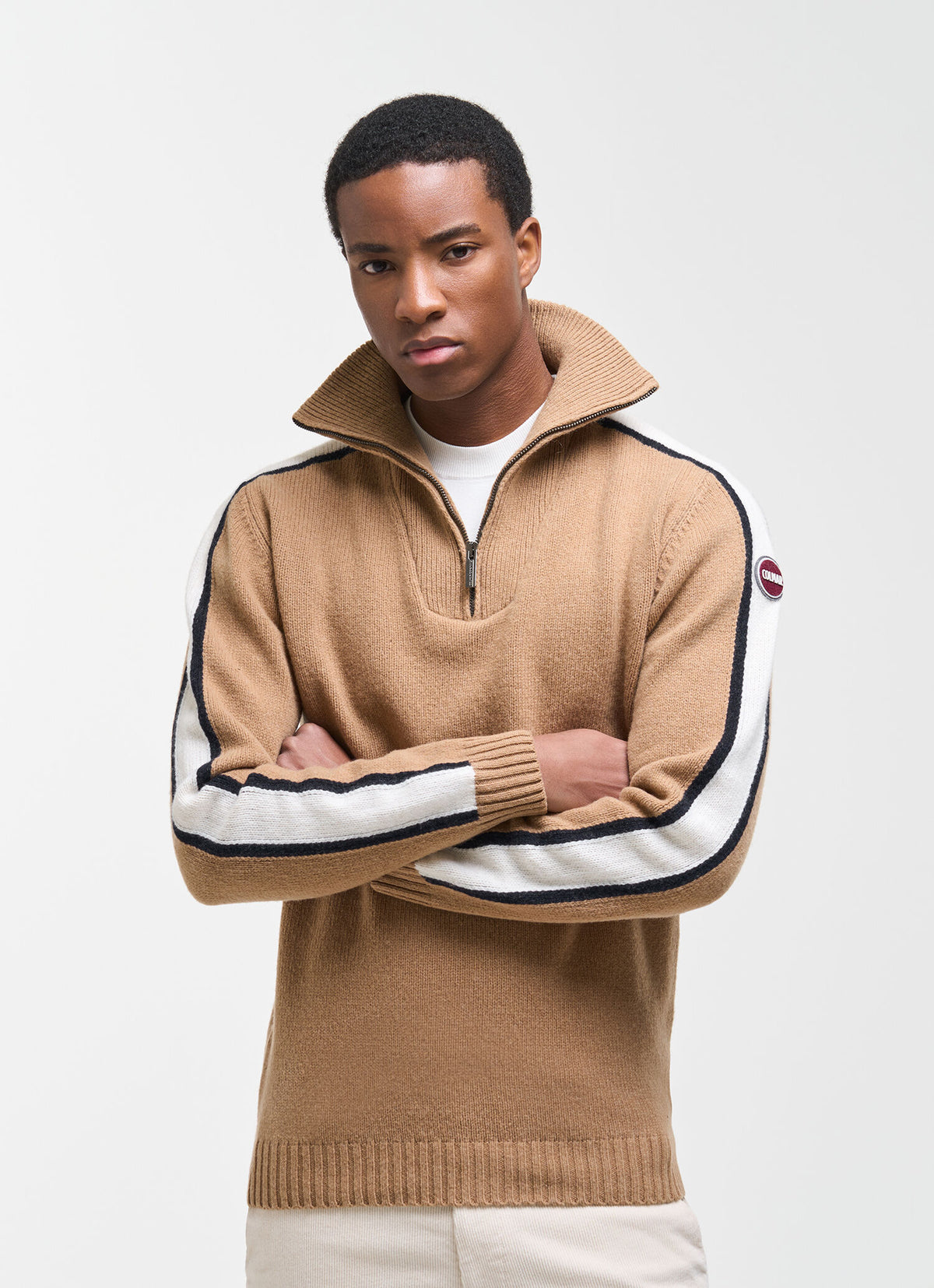 Colmar Heritage Half-Zip Pullover Marrakech Beige - modellbilde