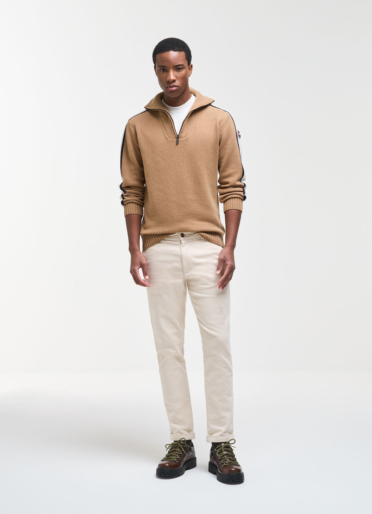 Colmar Heritage Half-Zip Pullover Marrakech Beige - modellbilde