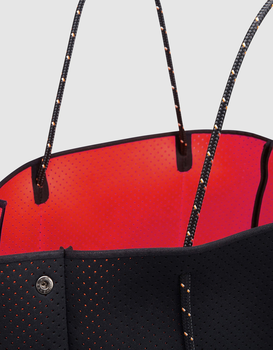 Escape Tote- Black/Hot Coral
