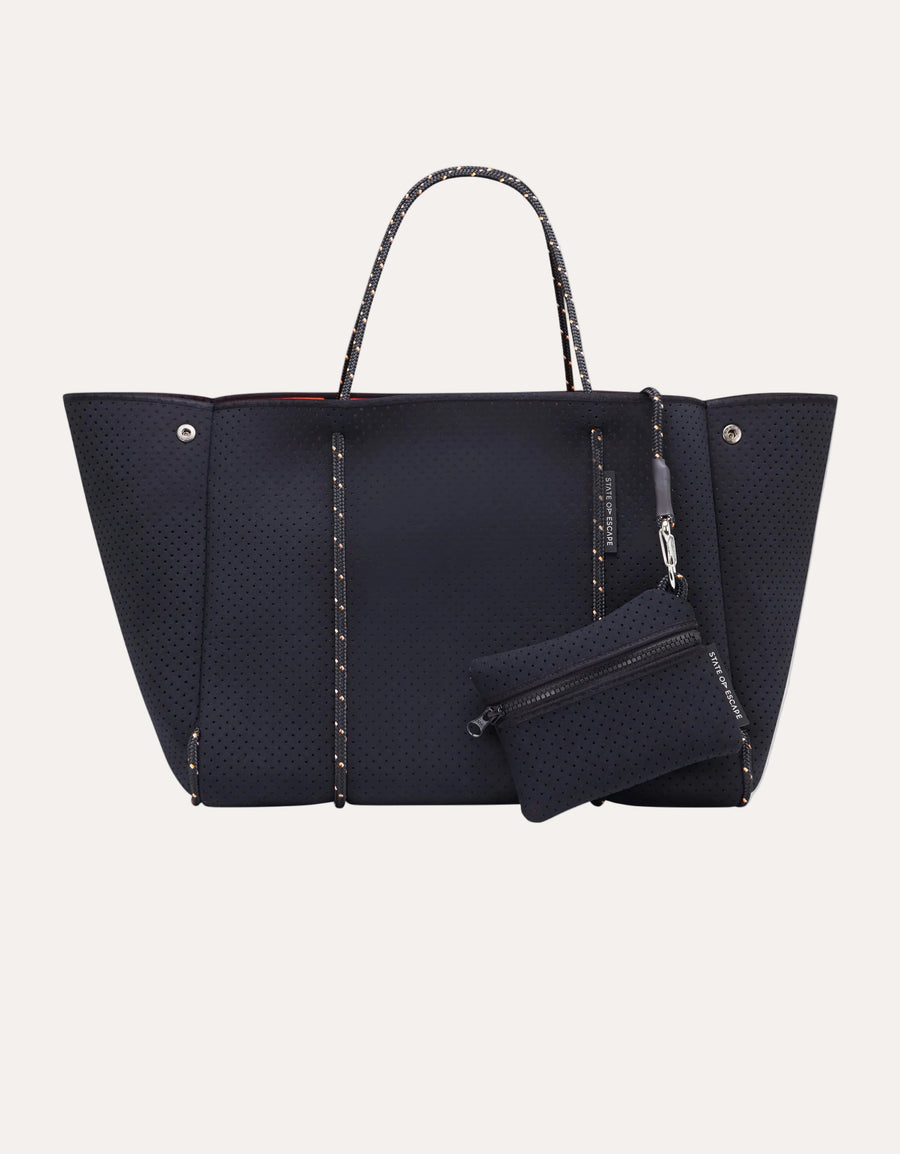 Escape Tote- Black/Hot Coral