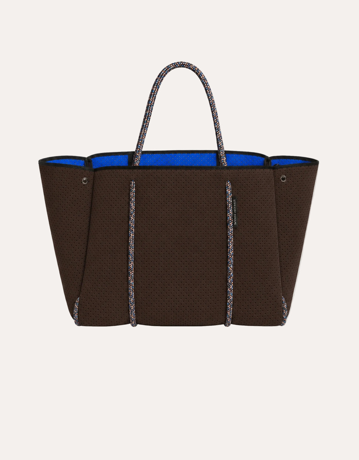 Escape Tote- Cacao/Electric Blue