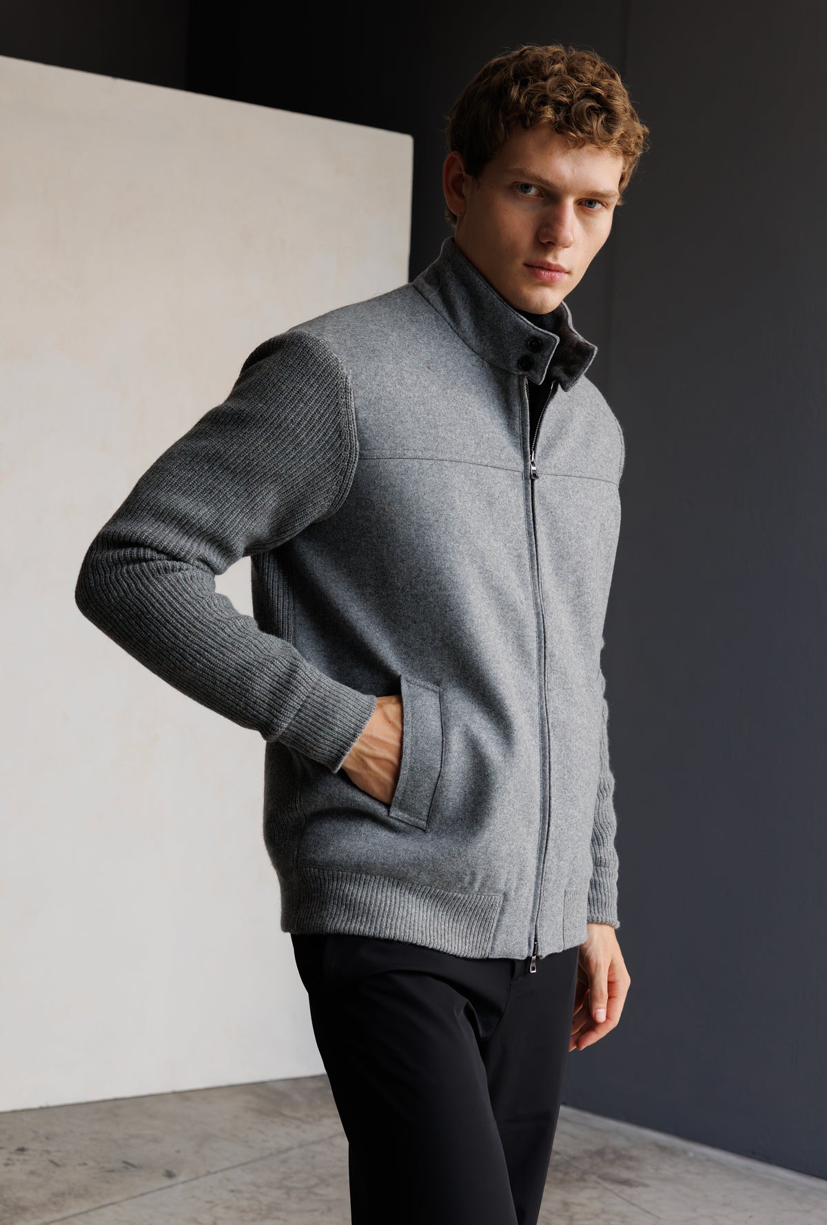Wool Hybrid Jacket Grey