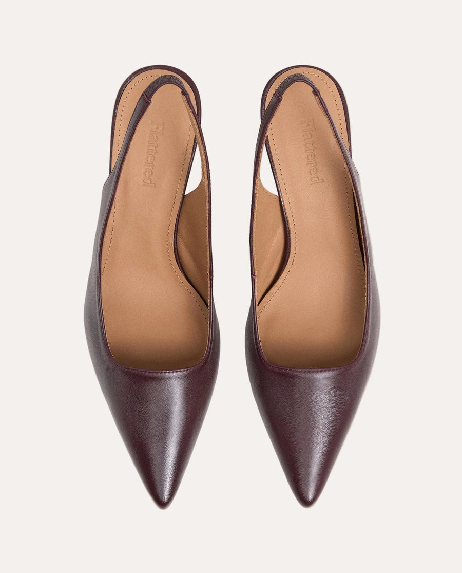 Franchesca Leather Burgundy - ovenfra