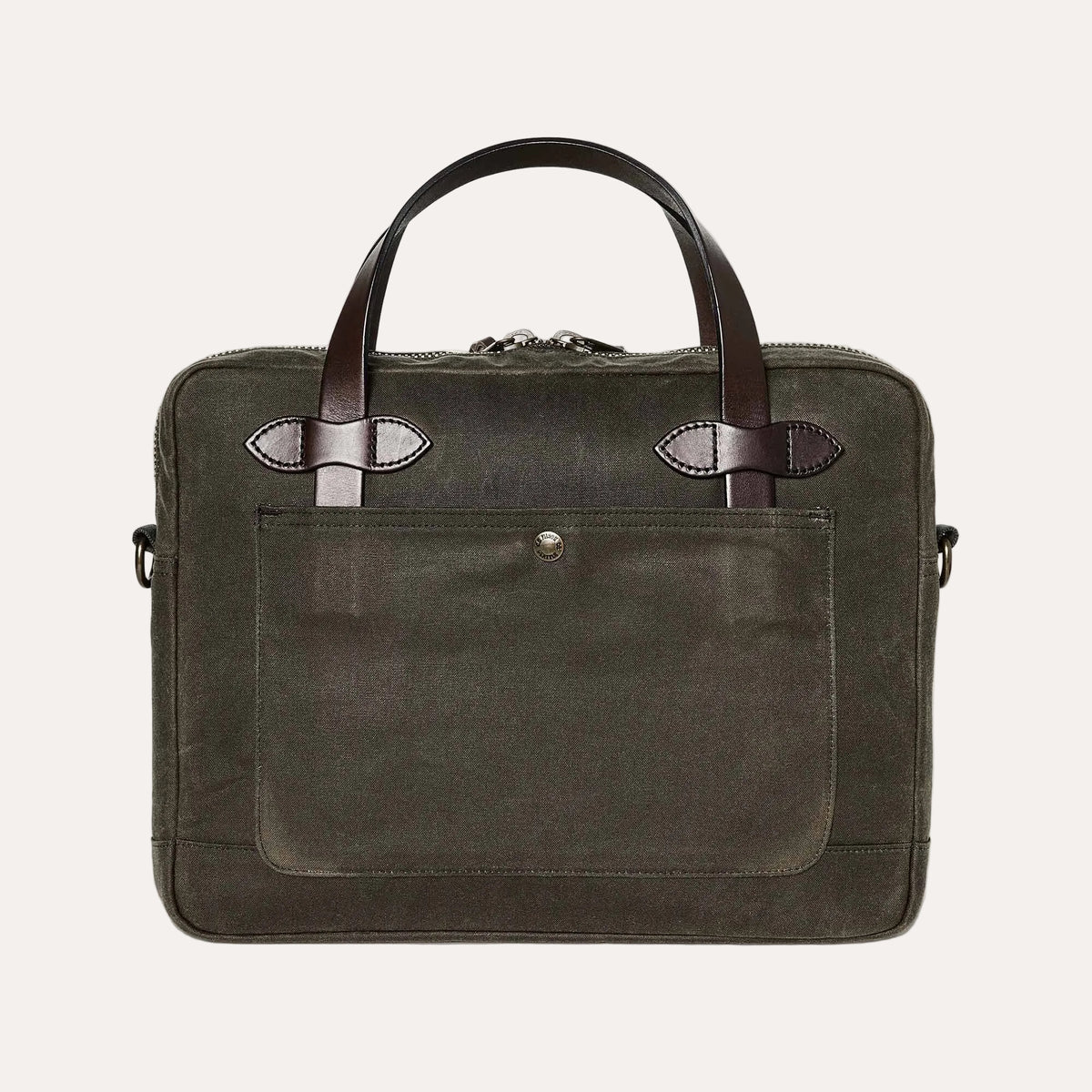 Tin Cloth Compact Briefcase Oil Finish Otter Green