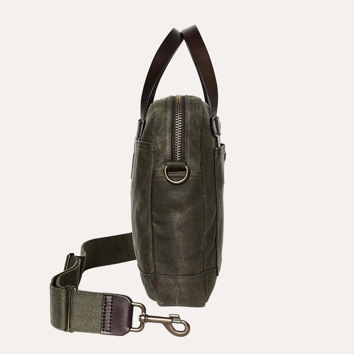 Tin Cloth Compact Briefcase Oil Finish Otter Green