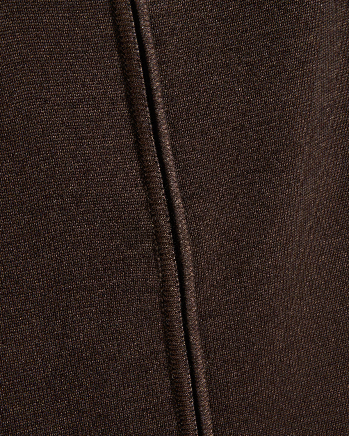 Men's Knit Sweater Full-Zip Dark Brown, detalj