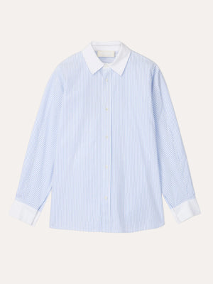 Coastal Shirt Pastel blue & white pinstripe