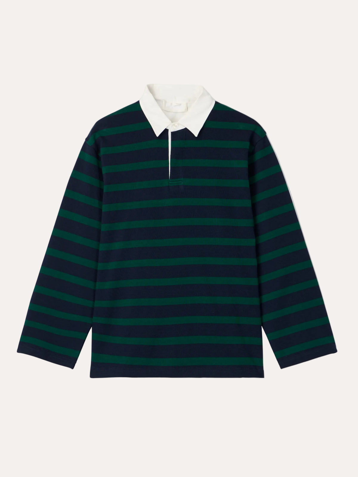 Rugby Top Green & Navy Stripe - packshot