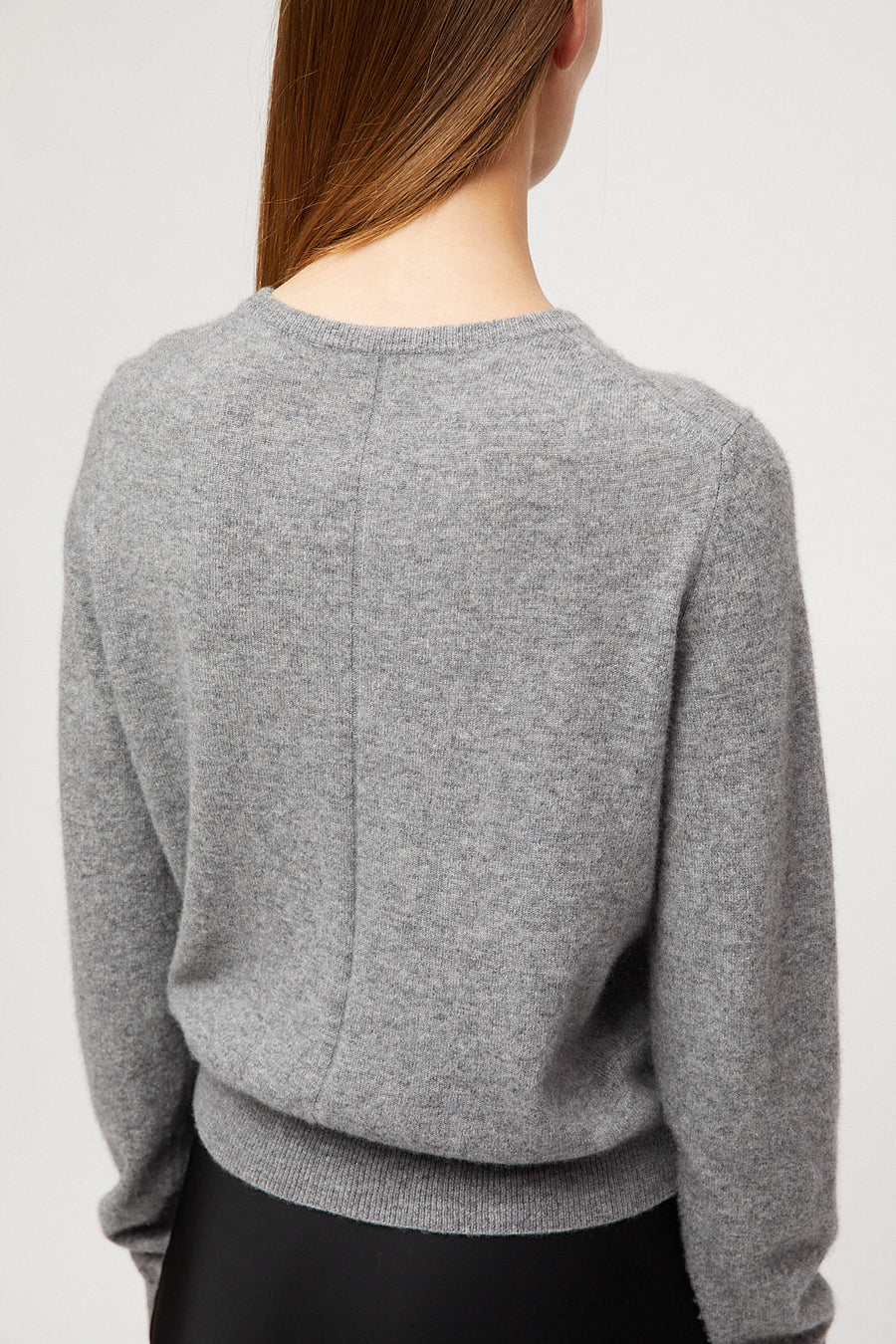 Classic Cashmere Cardigan Gray Melange - modellbilde