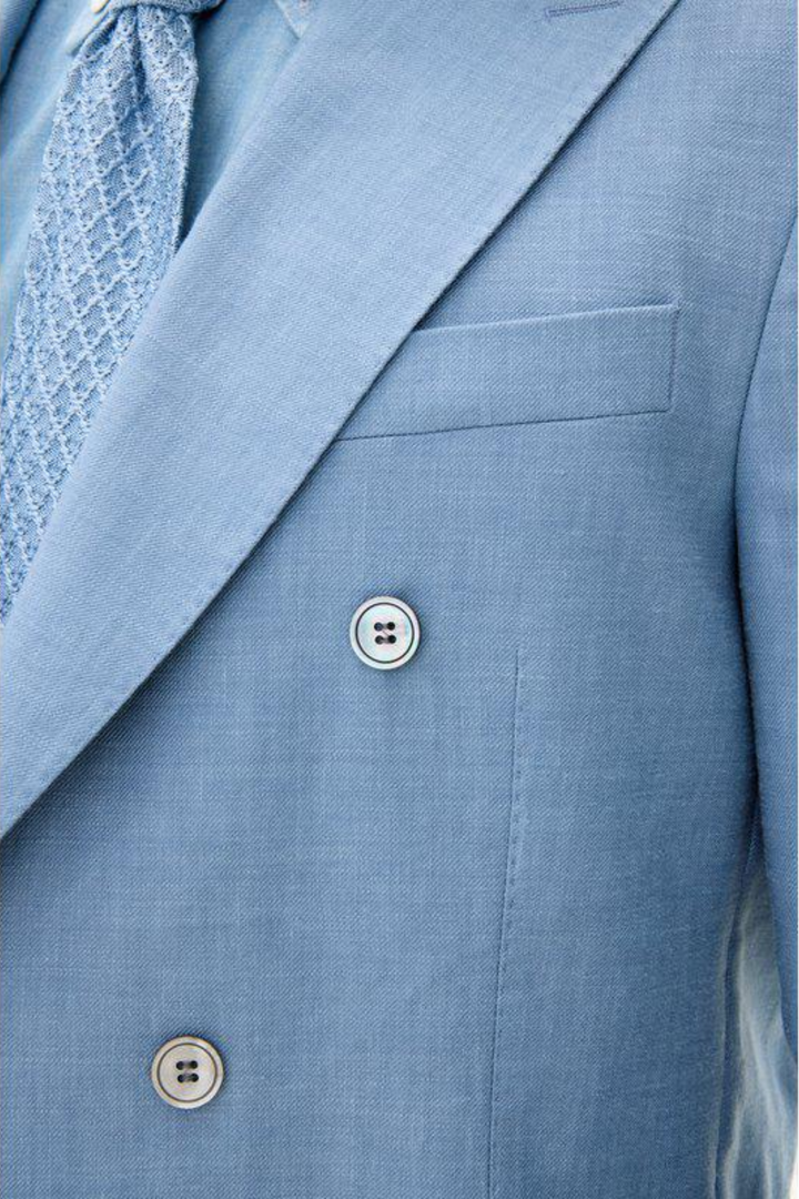 Farris Linen Patch Soft Blazer Smog Blue