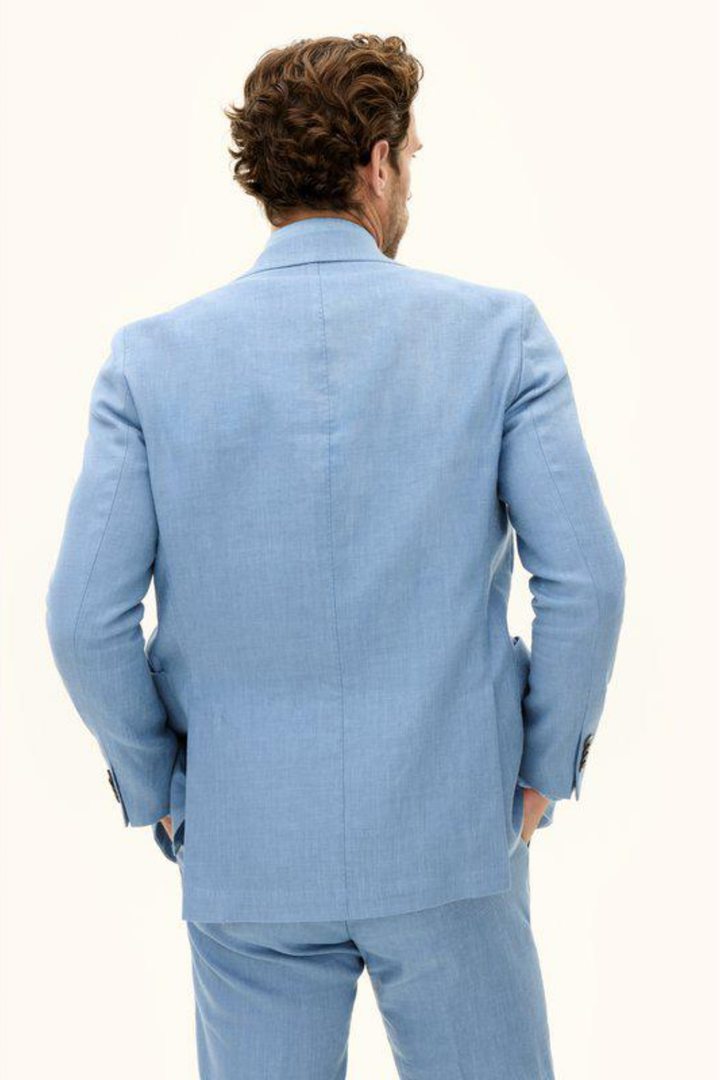 Farris Linen Patch Soft Blazer Smog Blue