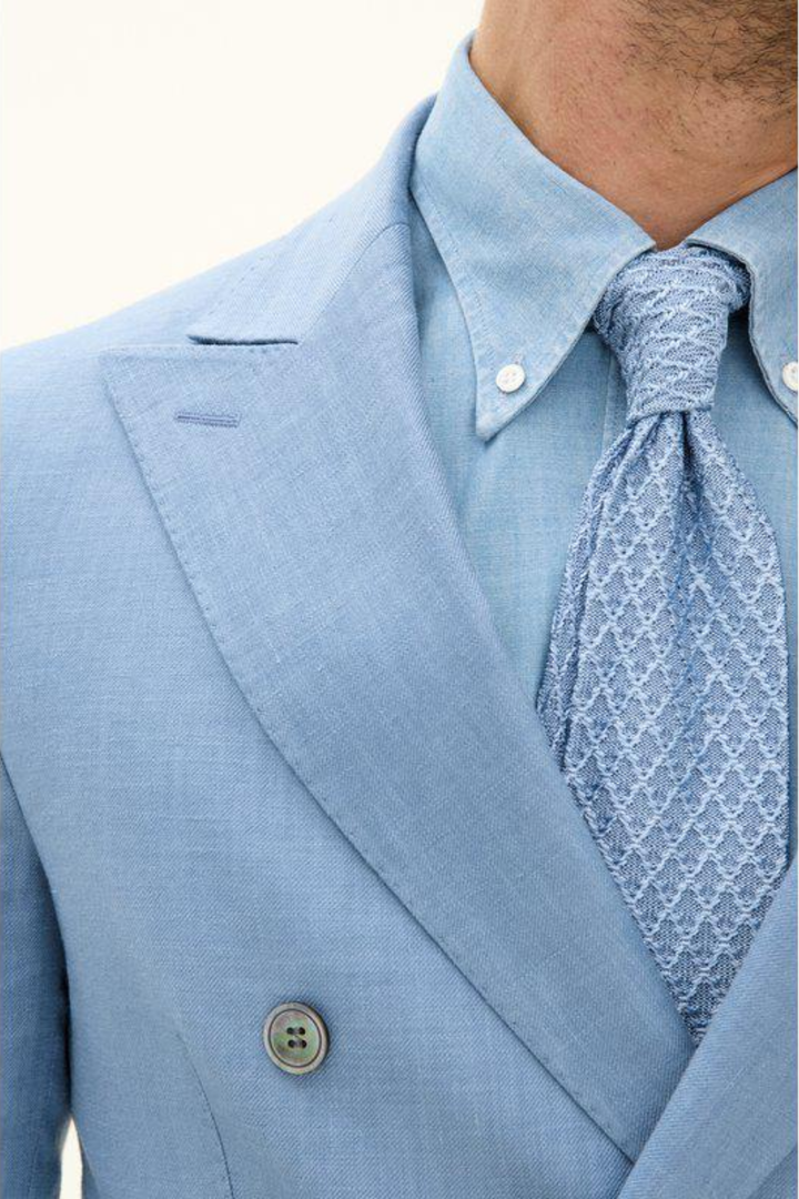 Farris Linen Patch Soft Blazer Smog Blue