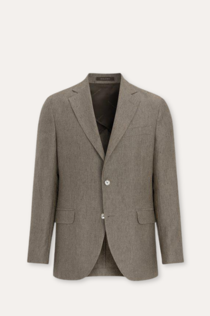 Ferry Regular Fit Soft Linen Blazer Dusk Brown