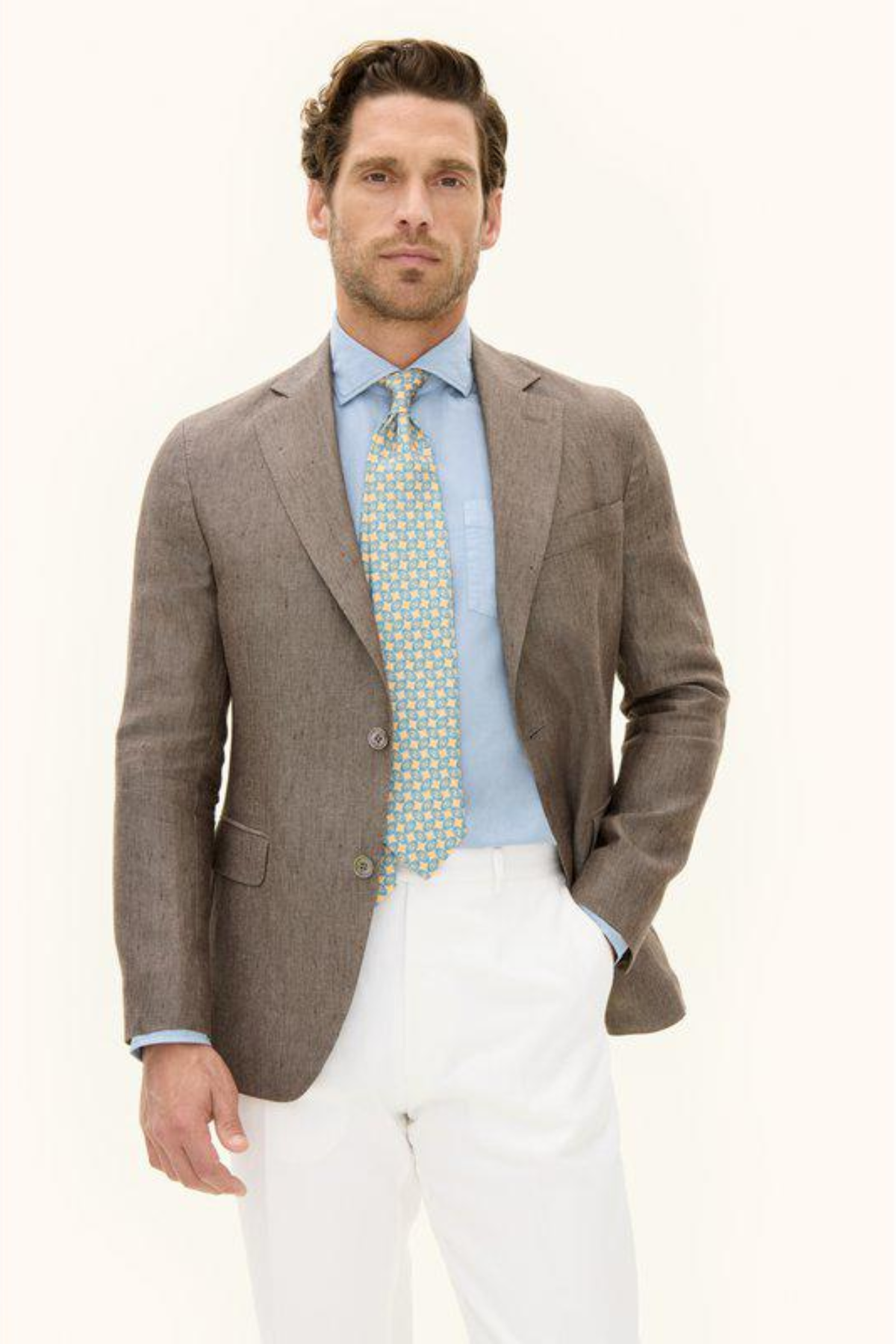 Ferry Regular Fit Soft Linen Blazer Dusk Brown