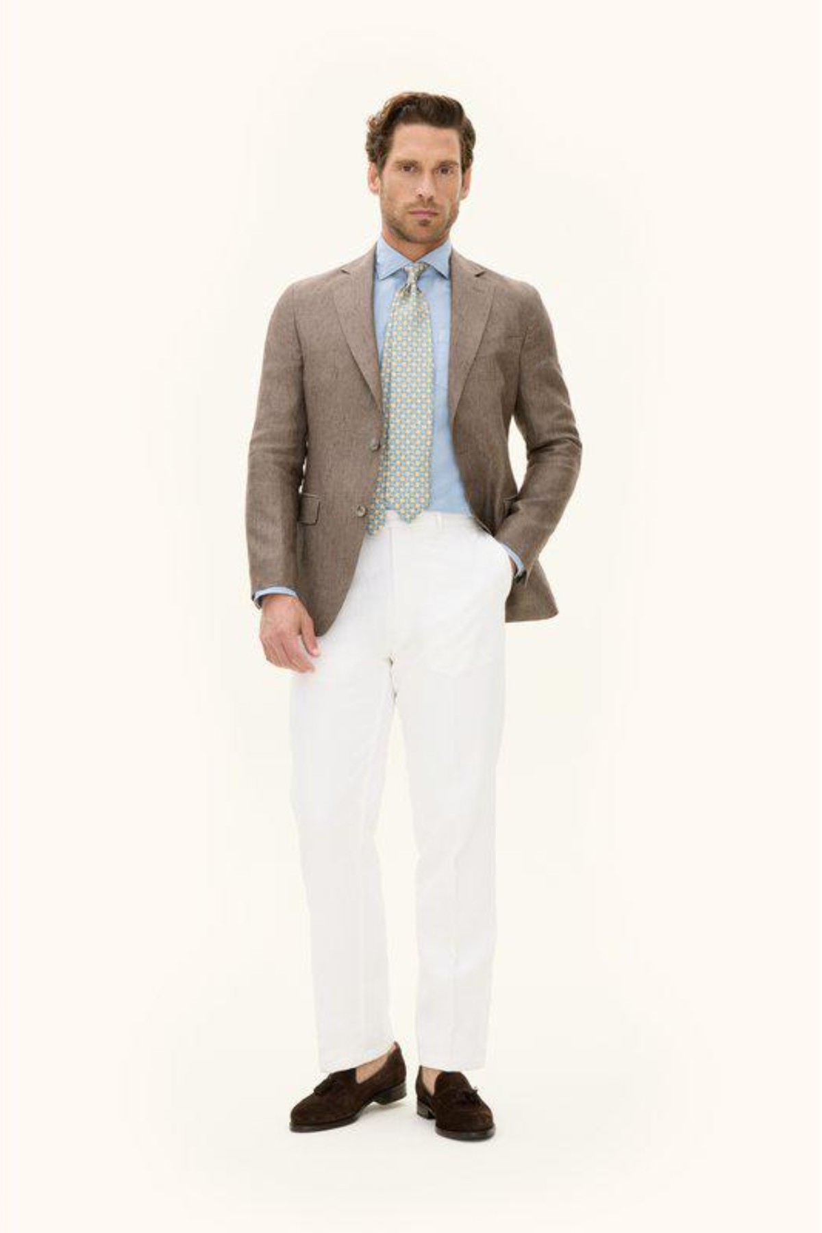 Ferry Regular Fit Soft Linen Blazer Dusk Brown