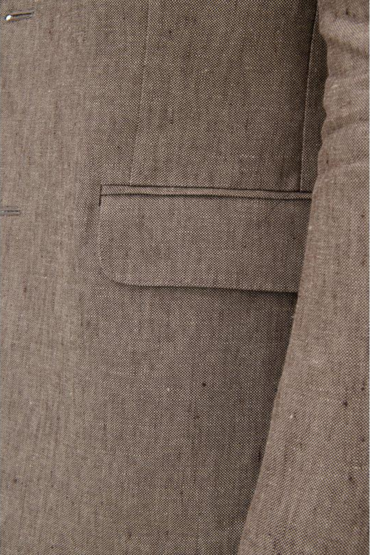 Ferry Regular Fit Soft Linen Blazer Dusk Brown