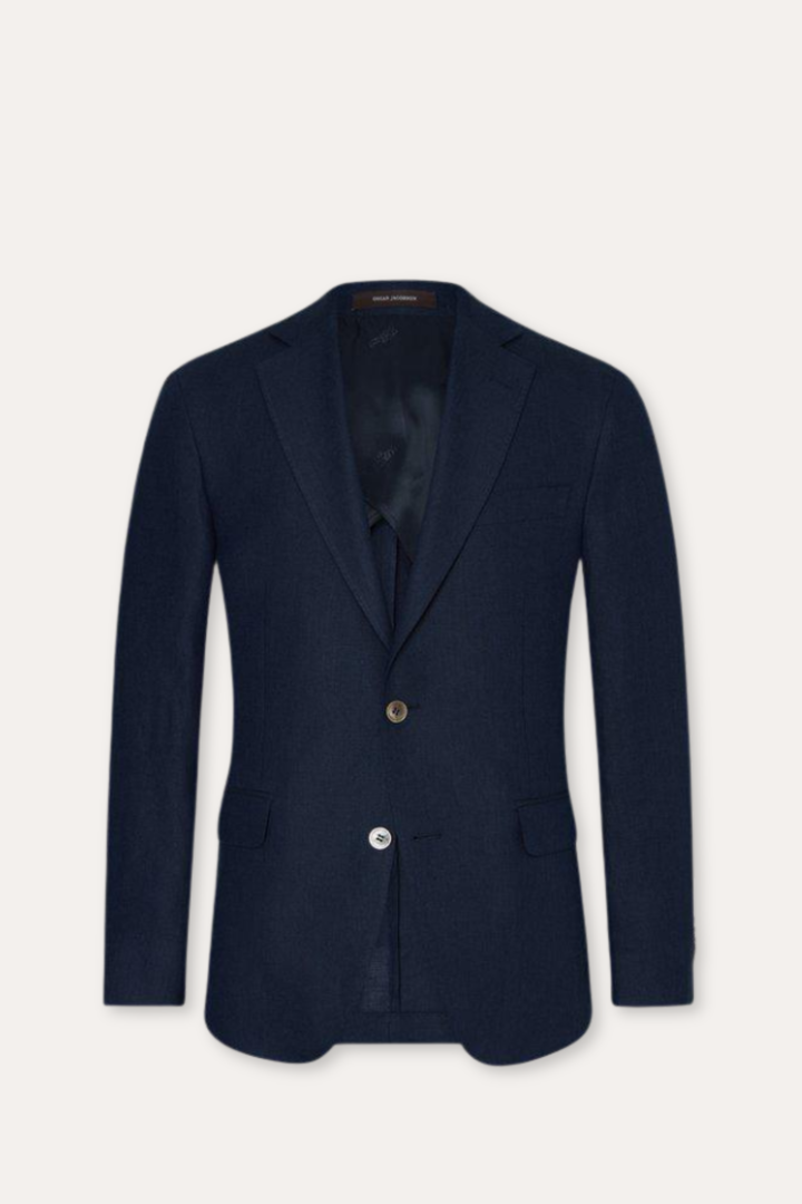 Ferry Regular Fit Soft Linen Blazer Navy