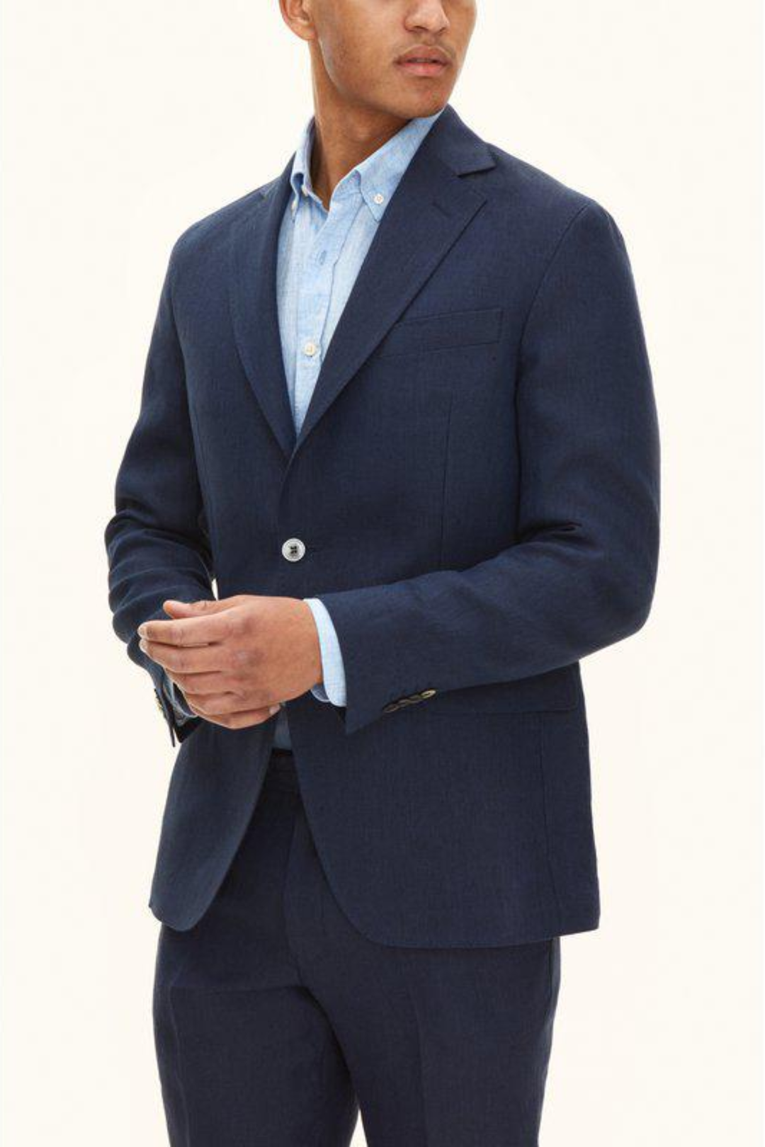 Ferry Regular Fit Soft Linen Blazer Navy