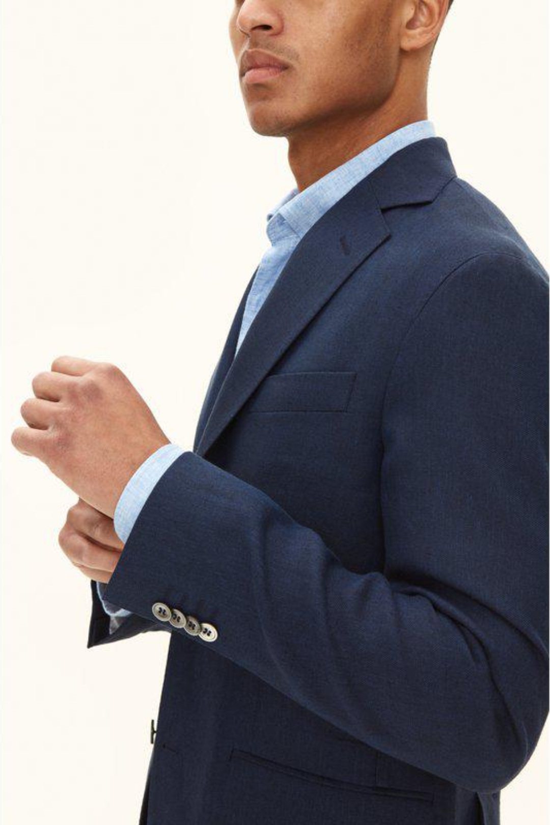 Ferry Regular Fit Soft Linen Blazer Navy