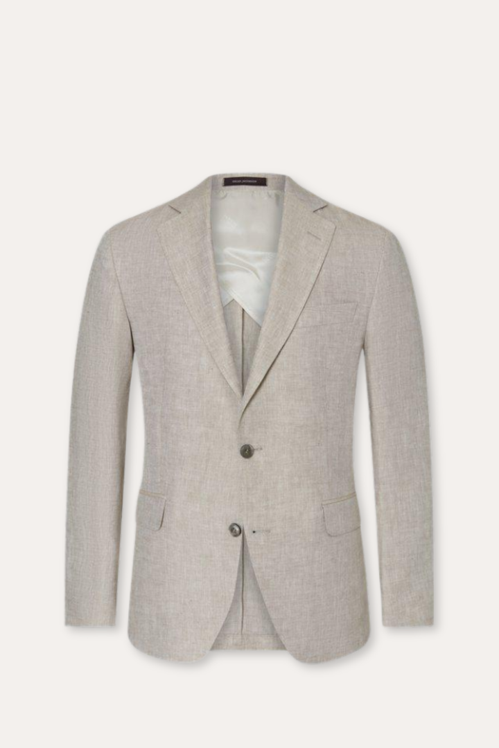 Ferry Regular Fit Soft Linen Blazer Trench Beige