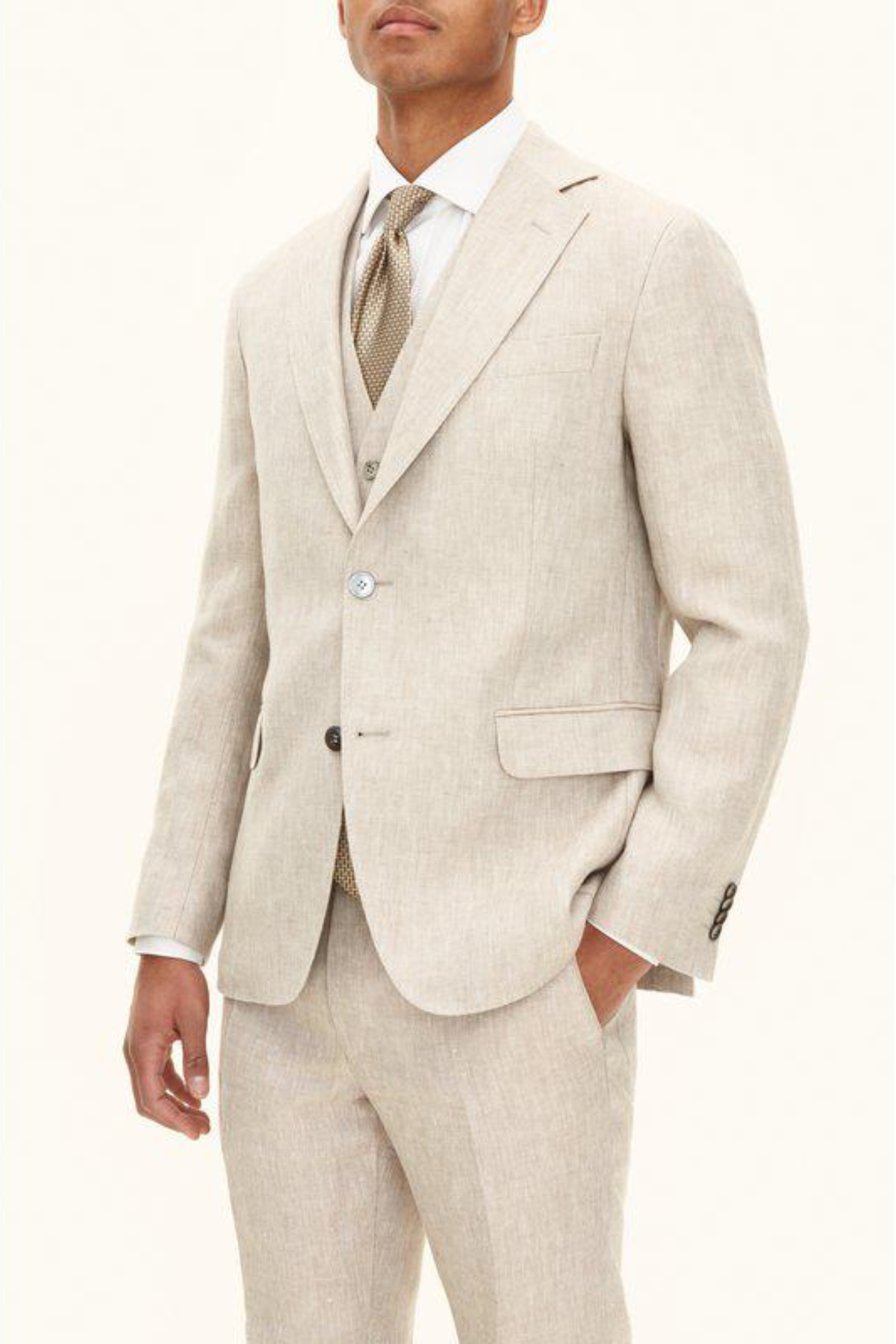 Ferry Regular Fit Soft Linen Blazer Trench Beige