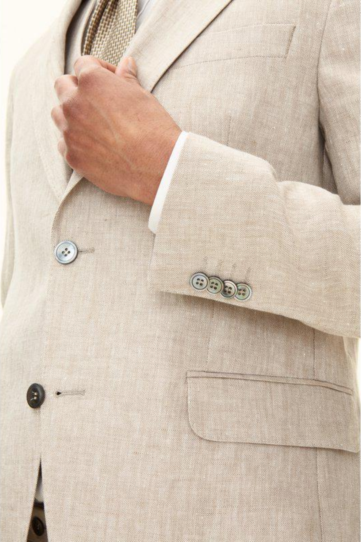 Ferry Regular Fit Soft Linen Blazer Trench Beige
